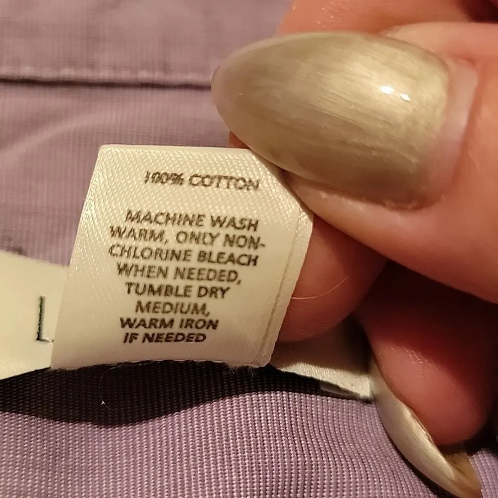 LOFT Purple Short Sleeve Button-Up Shirt sz 10